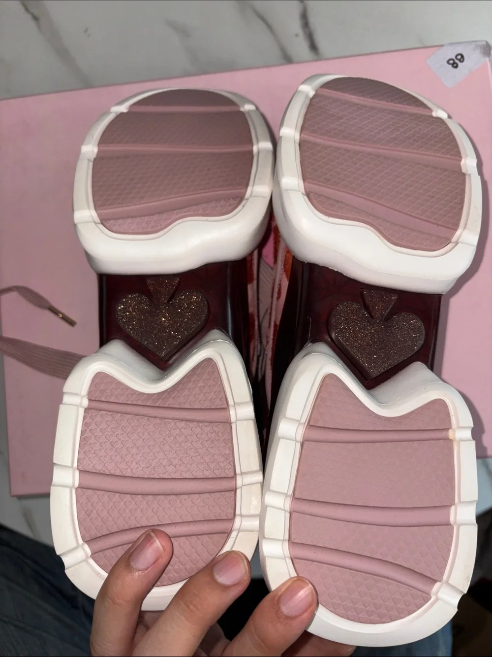 kate spade Pink, Burgundy & Orange Chunky Platform Sneakers